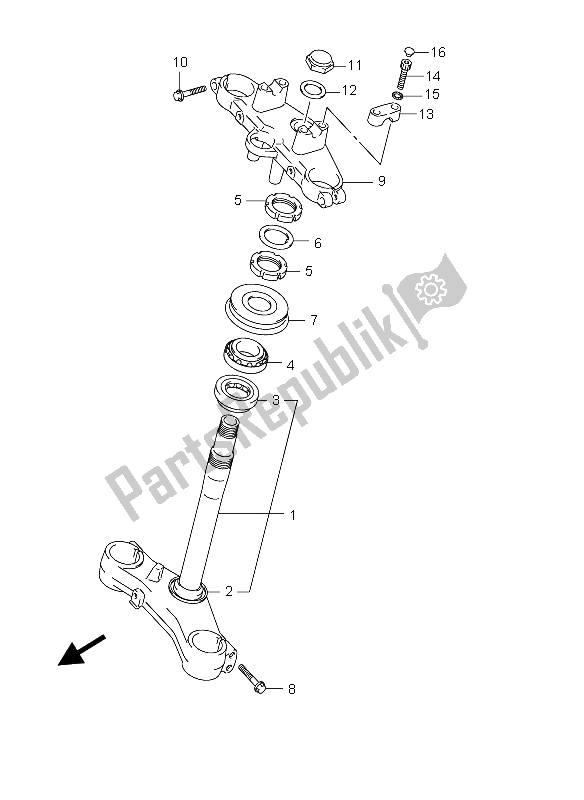 All parts for the Steering Stem of the Suzuki DL 650 V Strom 2005