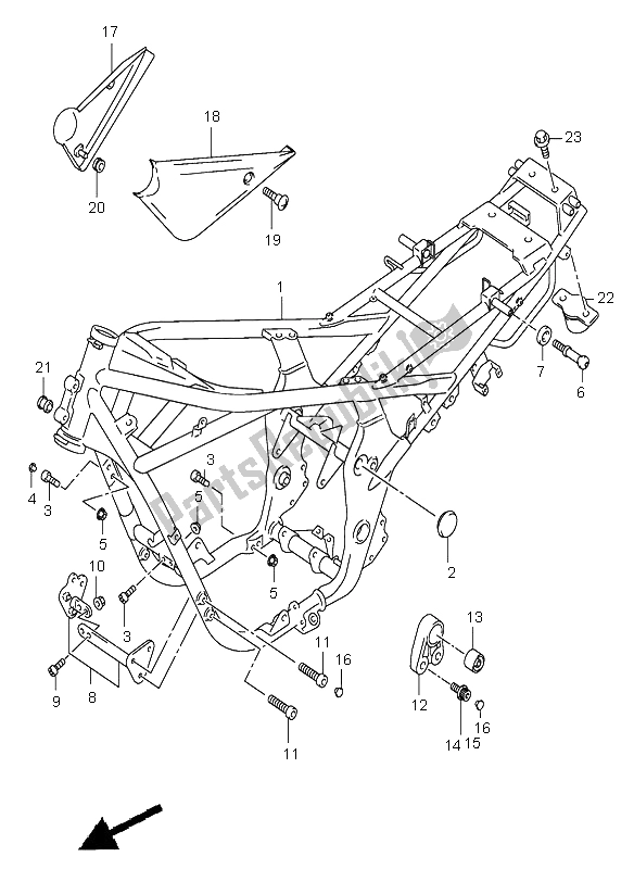 Tutte le parti per il Telaio del Suzuki GSF 1200 NS Bandit 2003