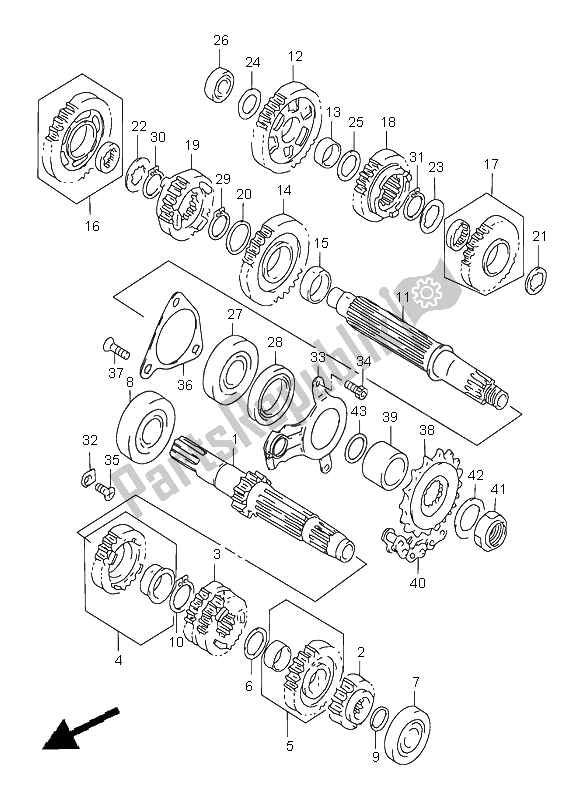 All parts for the Transmission of the Suzuki TL 1000S 2000