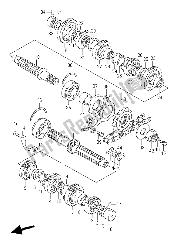 All parts for the Transmission of the Suzuki GSX R 1100W 1998