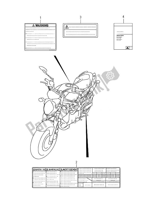Alle onderdelen voor de Label (sfv650a) van de Suzuki SFV 650A Gladius 2014