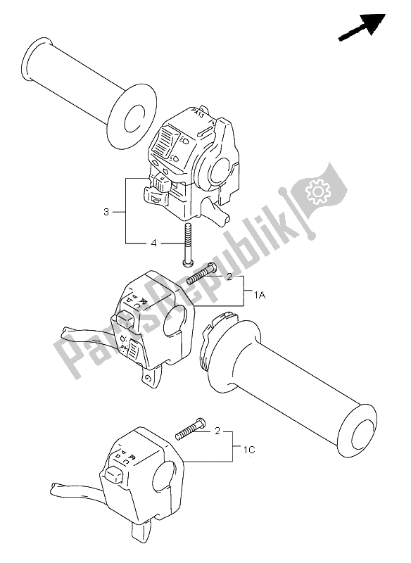 Tutte le parti per il Interruttore Maniglia del Suzuki DR 650 SE 2000