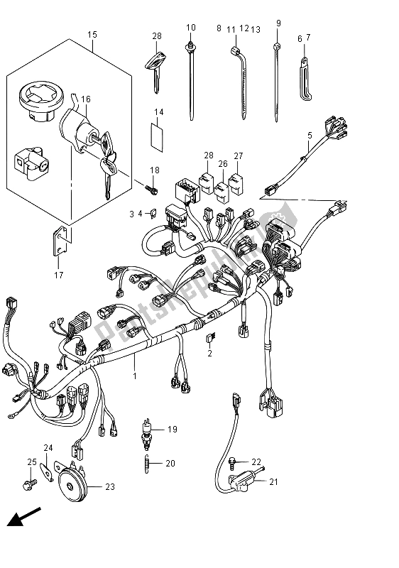 Tutte le parti per il Cablaggio (vzr1800 E19) del Suzuki VZR 1800 BZ M Intruder 2015