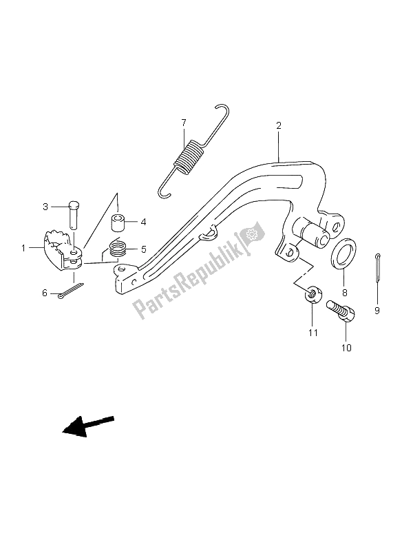 All parts for the Rear Brake of the Suzuki RM 80 2000