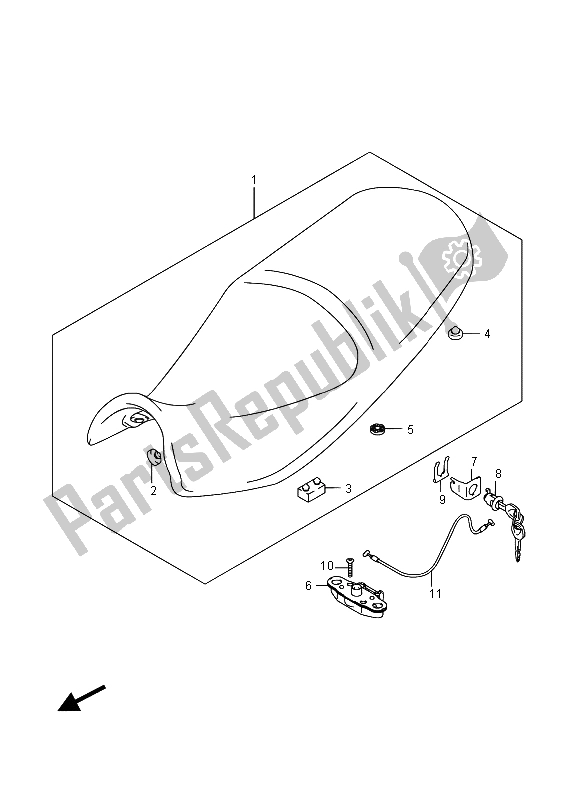 All parts for the Seat of the Suzuki DL 650A V Strom 2015