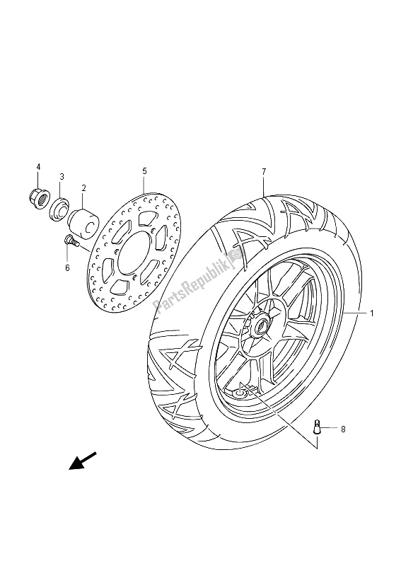 Tutte le parti per il Ruota Posteriore (uh200) del Suzuki UH 200A Burgman 2014