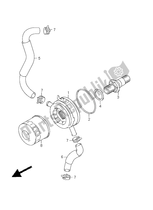 Tutte le parti per il Radiatore Dell'olio del Suzuki GSX 1250 FA 2011