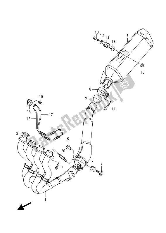 Tutte le parti per il Silenziatore (gsx-r1000auf) del Suzuki GSX R 1000A 2015