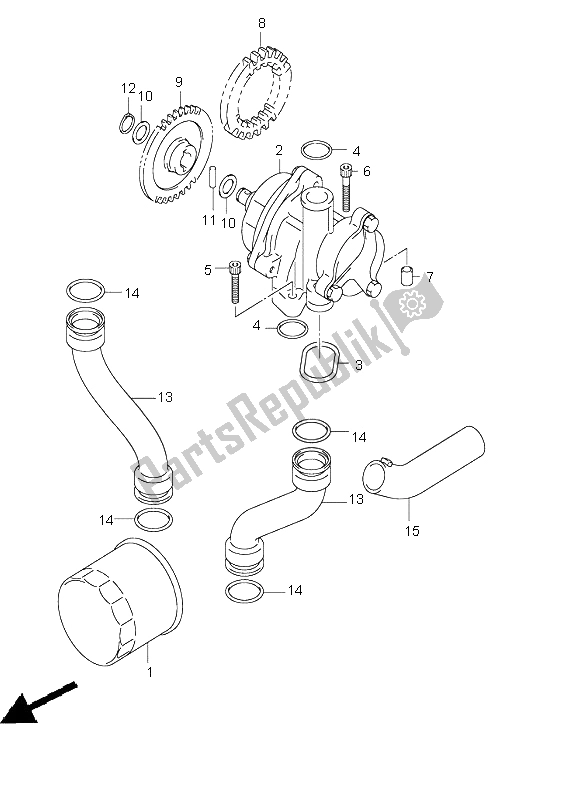 Todas las partes para Bomba De Aceite de Suzuki GSX 1400 2004