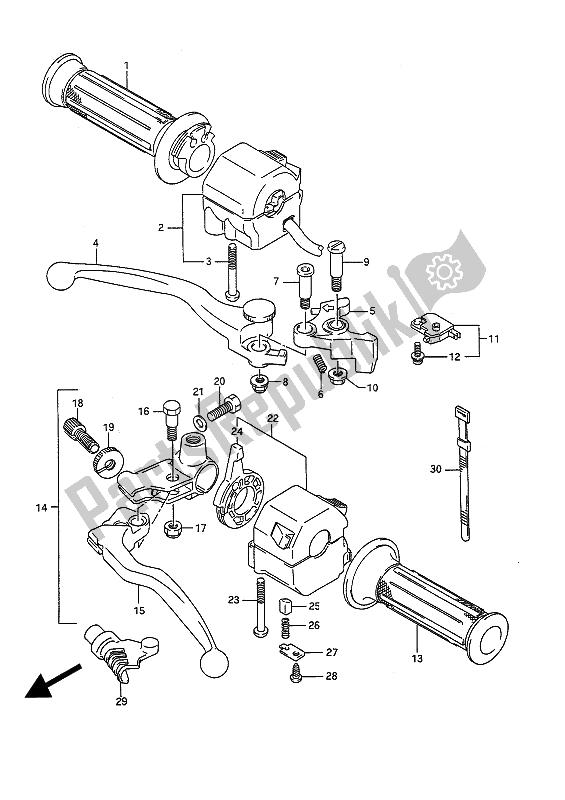 Tutte le parti per il Interruttore Maniglia del Suzuki GSF 400 Bandit 1993