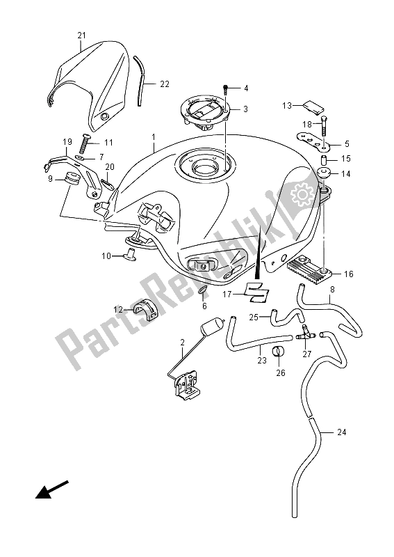 Todas las partes para Tanque De Combustible (gw250) de Suzuki GW 250 Inazuma 2015