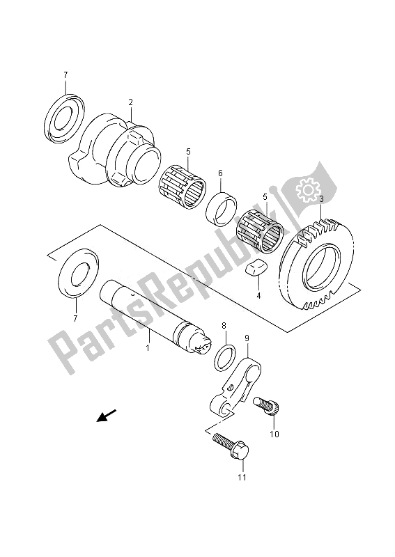 All parts for the Crank Balancer of the Suzuki GSX 1300 RA Hayabusa 2014