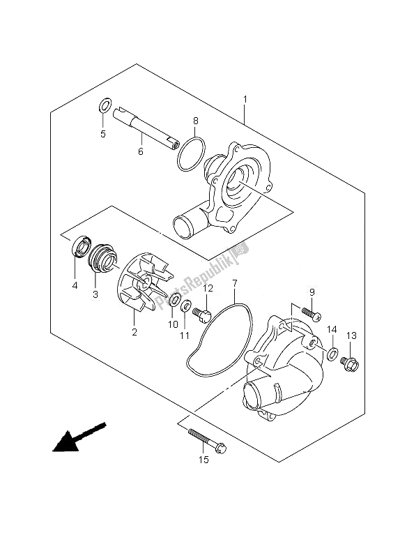 Todas as partes de Bomba De água do Suzuki GSX R 750 2010