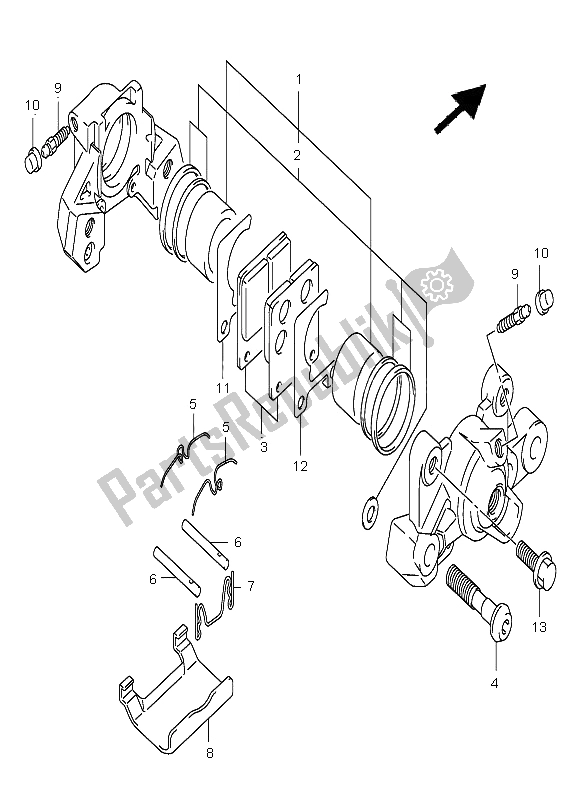 Tutte le parti per il Pinza Posteriore del Suzuki GSX R 600 2002