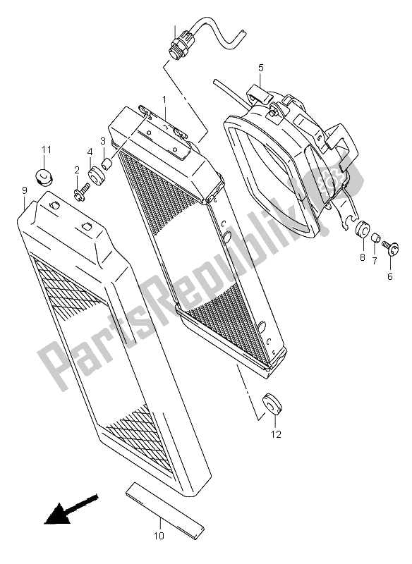 All parts for the Radiator of the Suzuki VL 800Z Volusia 2005