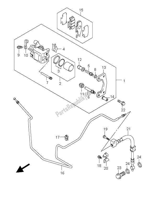 Tutte le parti per il Pinza Posteriore del Suzuki UH 125 Burgman 2008