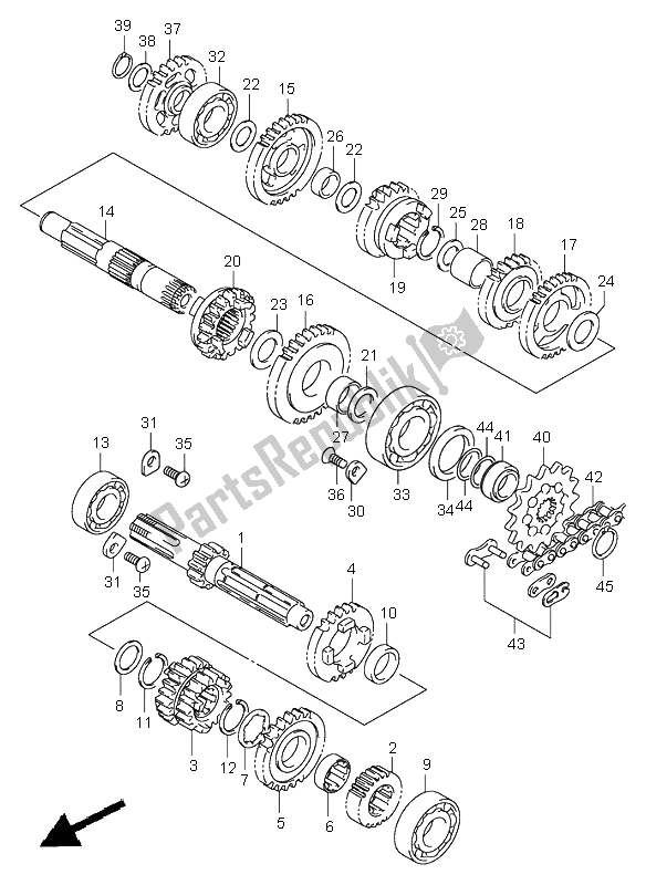 Wszystkie części do Przenoszenie Suzuki RM 125 2001