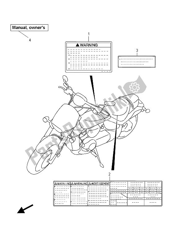 Tutte le parti per il Etichetta (vzr1800 E02) del Suzuki VZR 1800 NZR M Intruder 2012