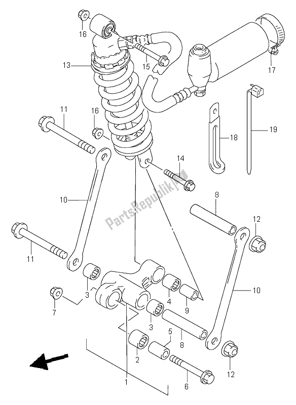 Tutte le parti per il Leva Del Cuscino Posteriore del Suzuki RF 900R 1996