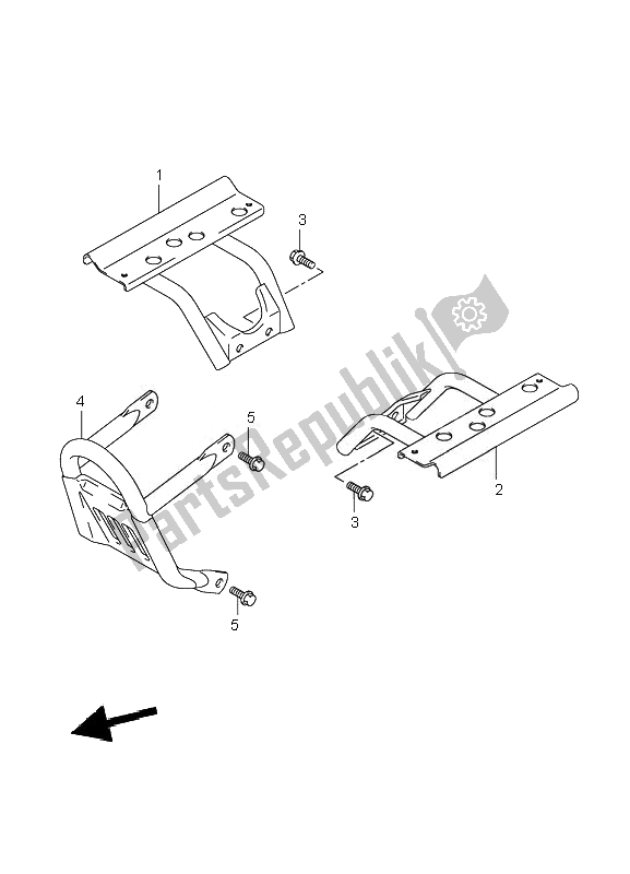 All parts for the Footrest of the Suzuki LT Z 50 4T Quadsport 2010