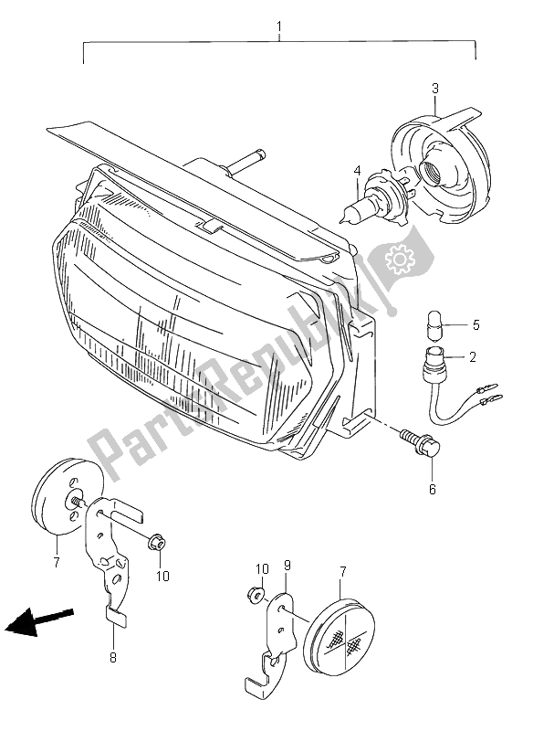 Todas las partes para Lámpara De Cabeza de Suzuki GSX 750F 1996