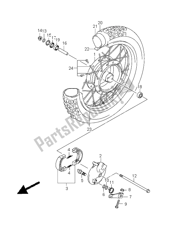 Toutes les pièces pour le Roue Avant (sw) du Suzuki DR Z 125 SW LW 2009