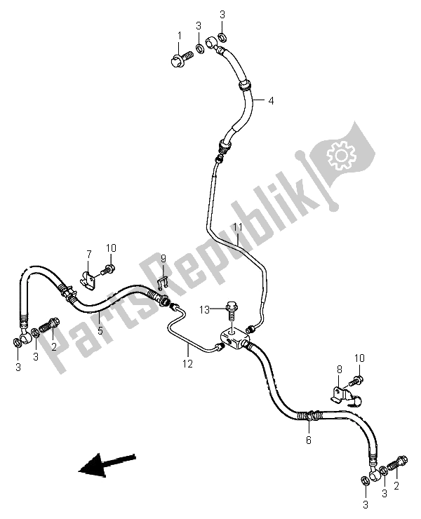 Alle onderdelen voor de Voorremslang van de Suzuki LT A 400F Eiger 4X4 2006