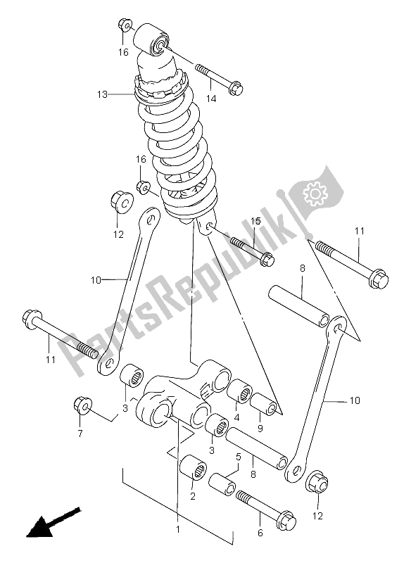 Tutte le parti per il Leva Del Cuscino Posteriore (gsf1200-s) del Suzuki GSF 1200 Nssa Bandit 1998