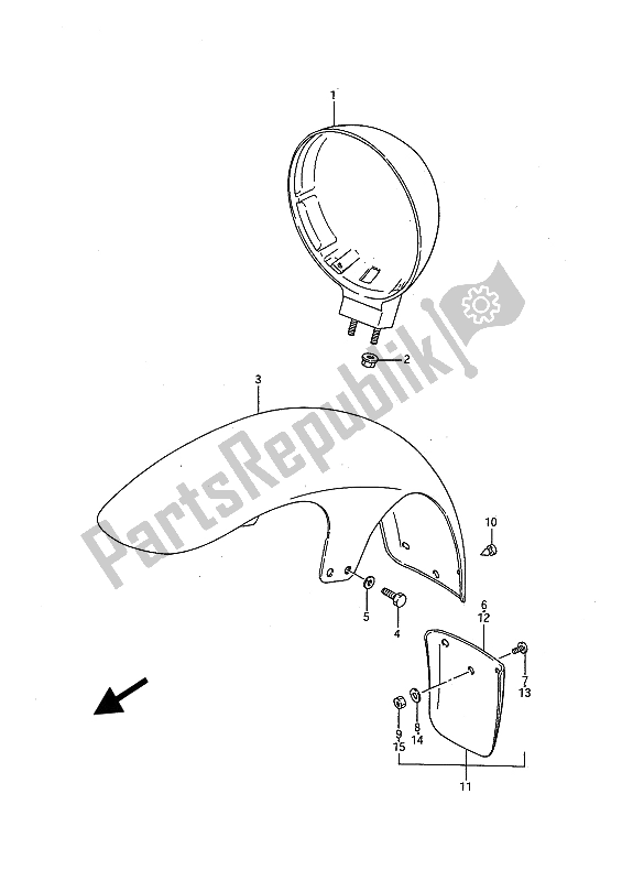 Toutes les pièces pour le Boîtier De Phare Et Garde-boue Avant du Suzuki LS 650P Savage 1994