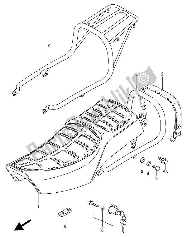 All parts for the Seat of the Suzuki GN 250 1990