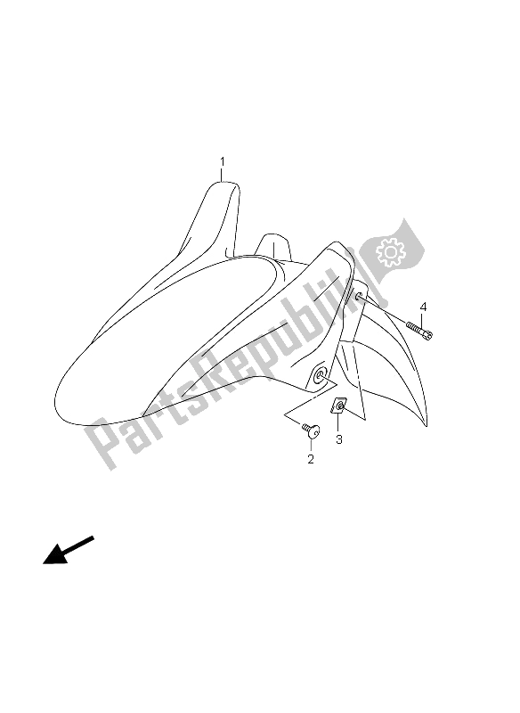 All parts for the Front Fender of the Suzuki DL 650A V Strom 2012