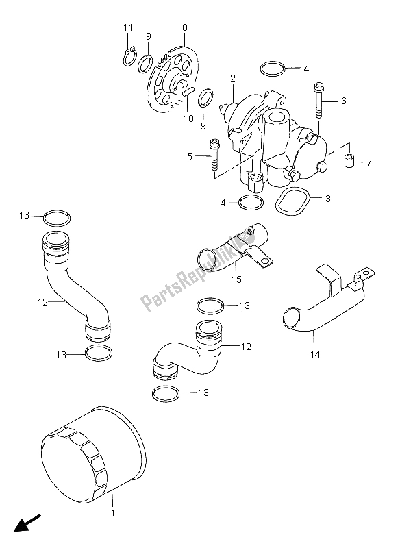 Wszystkie części do Pompa Olejowa Suzuki GSX 750F 2005