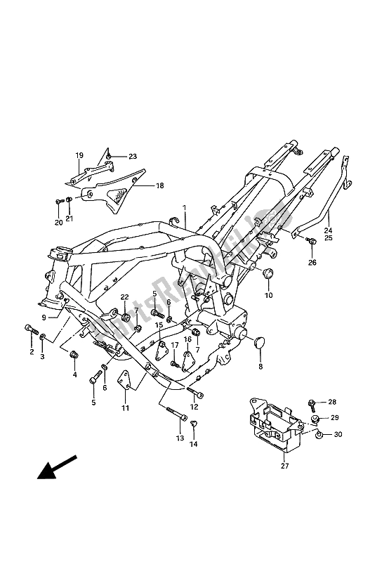 Alle onderdelen voor de Kader van de Suzuki GSX 1100G 1994