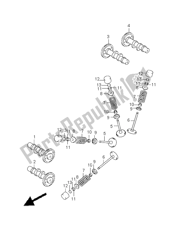 Todas las partes para árbol De Levas Y Válvula de Suzuki SFV 650A Gladius 2009