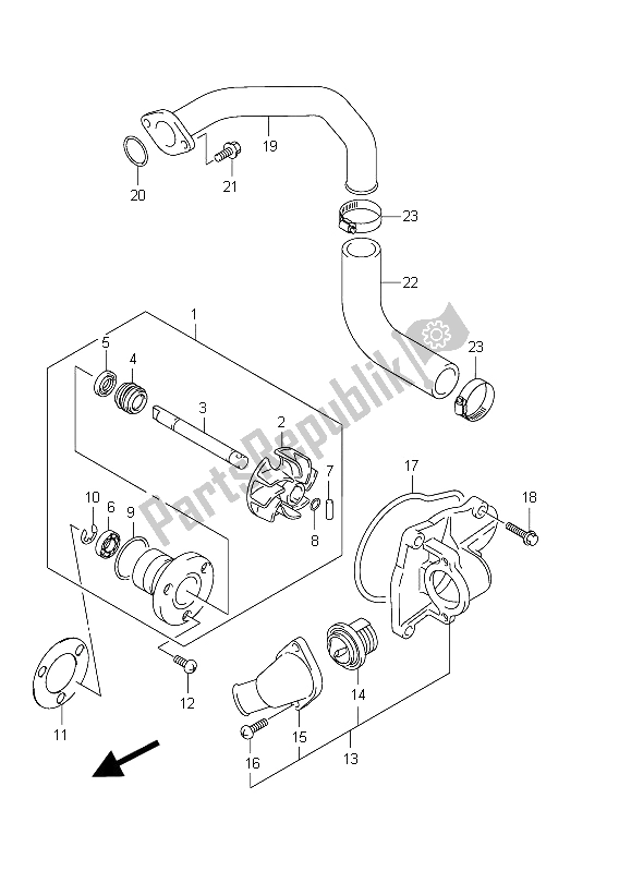 Todas las partes para Bomba De Agua de Suzuki VZ 800 Intruder 2011