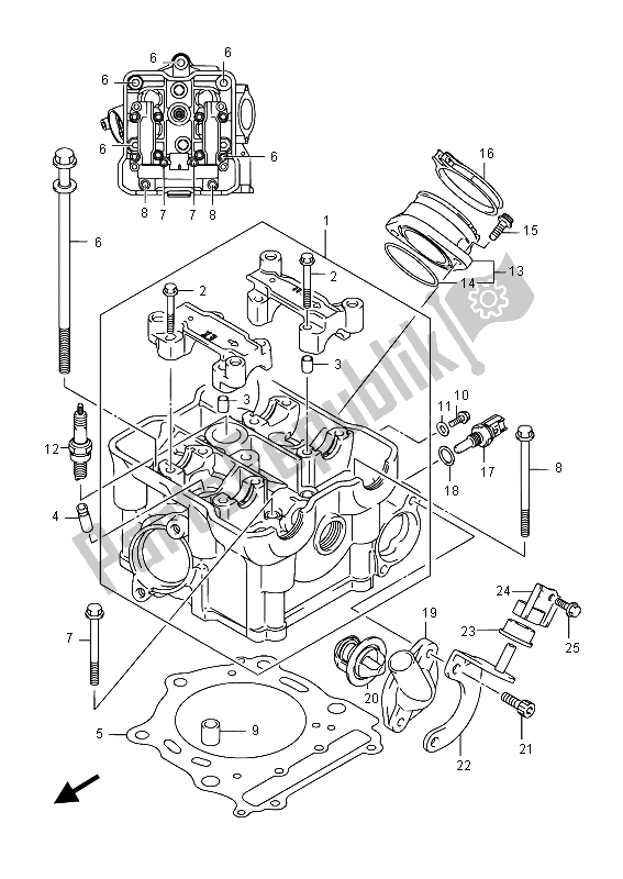 All parts for the Cylinder Head of the Suzuki LT A 750 XVZ Kingquad AXI 4X4 2015