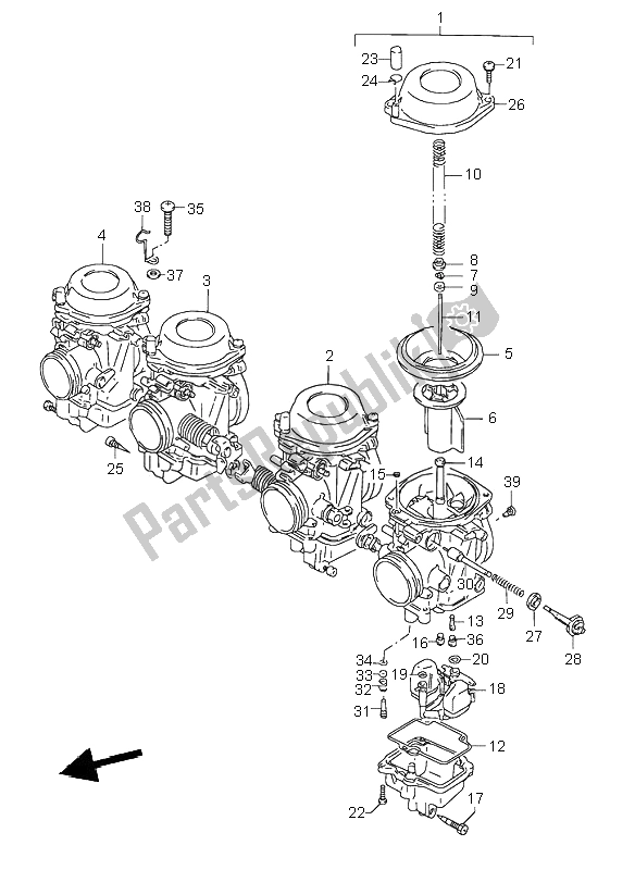 Tutte le parti per il Carburatore (u2-e22) del Suzuki GSX 600F 1995