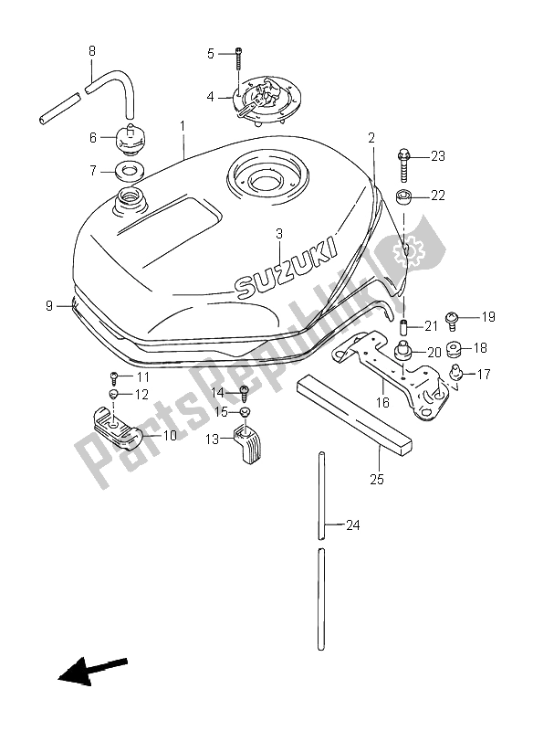 Todas las partes para Depósito De Combustible de Suzuki GSX R 1100W 1995