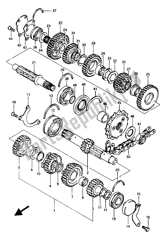 Tutte le parti per il Trasmissione del Suzuki GSX 1100 Esef 1150 EF 1986