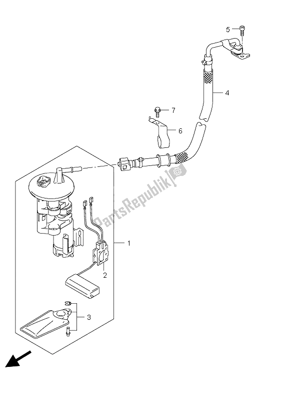 All parts for the Fuel Pump of the Suzuki UH 125 Burgman 2008