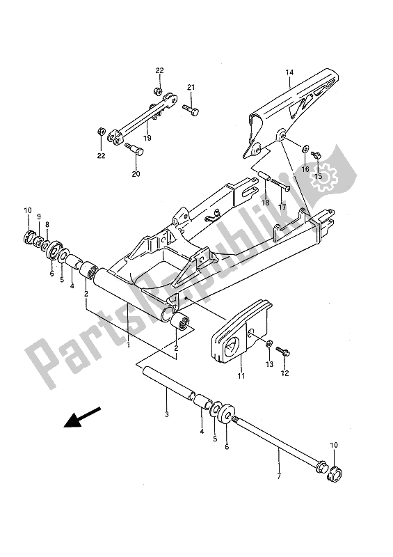 Todas las partes para Brazo Oscilante Trasero de Suzuki GSX 1100F 1989