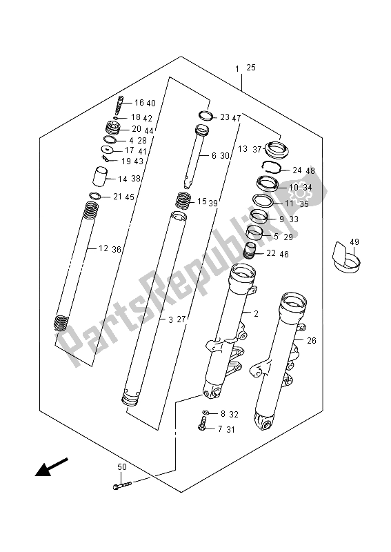 Wszystkie części do Amortyzator Przedniego Widelca (sfv650) Suzuki SFV 650A Gladius 2015