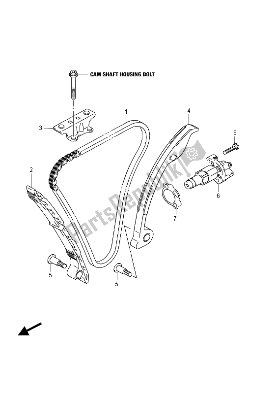 All parts for the Cam Chain of the Suzuki GSX R 1000 2015