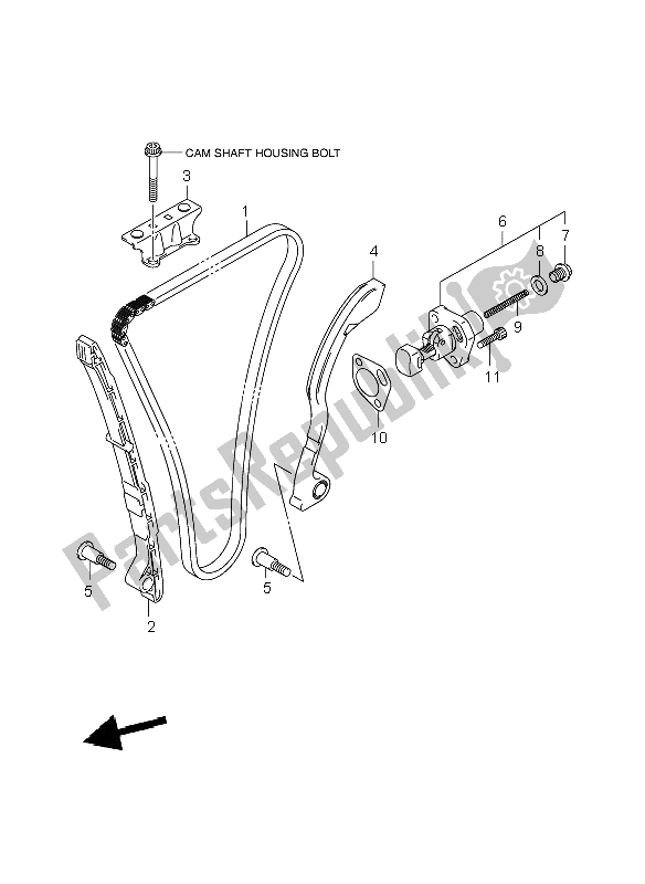 Alle onderdelen voor de Cam Ketting van de Suzuki GSX R 1000 2008