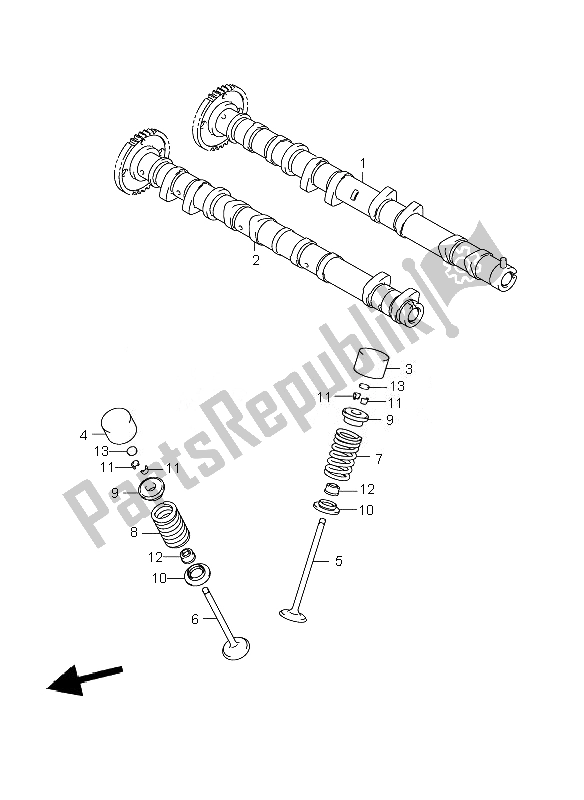 Todas las partes para árbol De Levas Y Válvula de Suzuki GSR 600A 2007