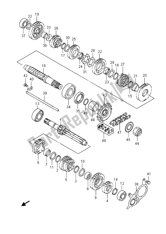 All parts for the Transmission of the Suzuki DL 650A V Strom 2014