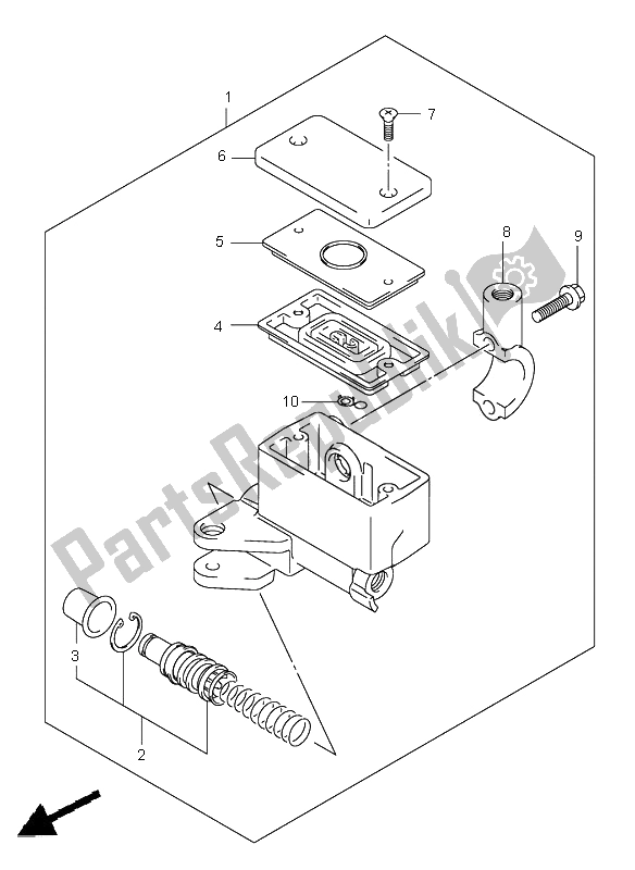 Todas as partes de Cilindro Mestre Dianteiro do Suzuki DL 1000 V Strom 2002