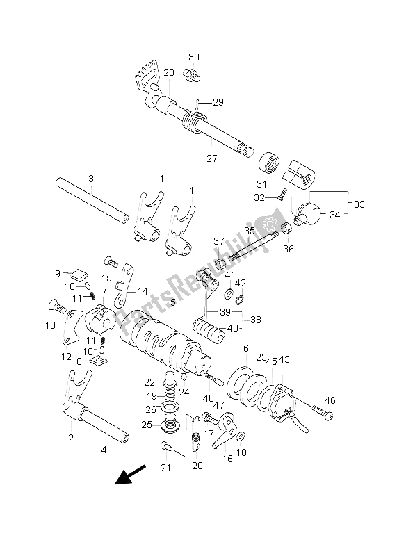 All parts for the Gear Shifting of the Suzuki GZ 125 Marauder 2006