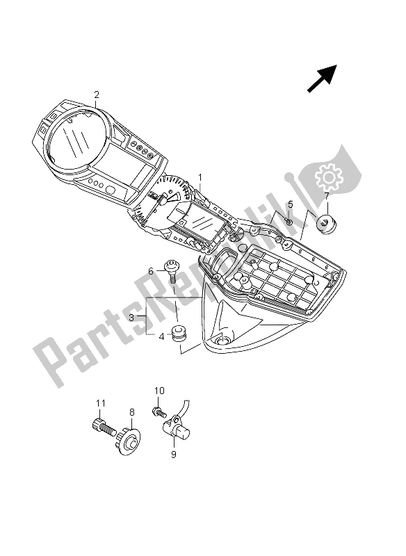 Tutte le parti per il Tachimetro del Suzuki GSX R 1000 2012