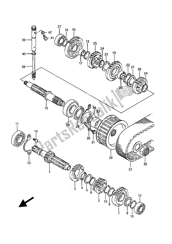 All parts for the Transmission of the Suzuki LS 650P Savage 1990